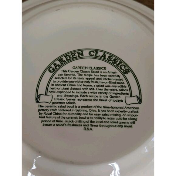 Vintage Royal China Co. Garden Classics TACO SALAD Serving Bowl Made In USA - Picture 9 of 9